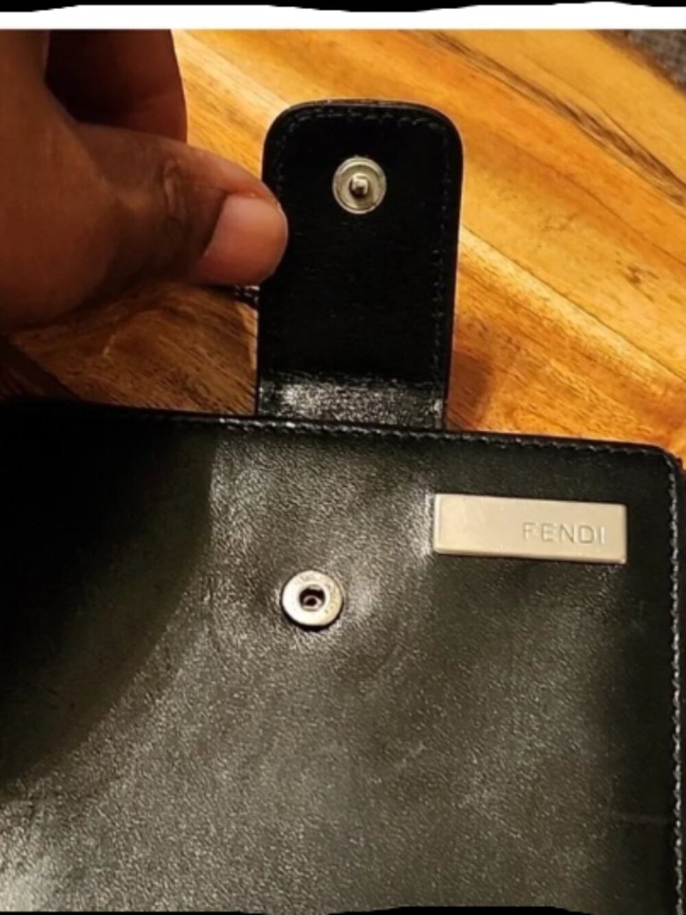 Fendi Black Leather Wallet with Silver Logo Plate - Picture 11 of 11